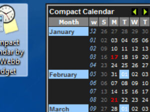 Compact Calendar Gadget for Windows 7 by Bob Webb