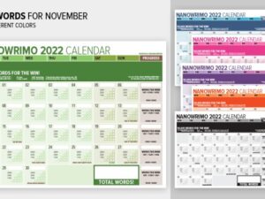 Nanowrimo 2022 Word Counting Calendar Update
